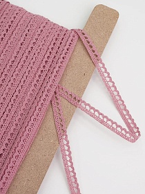 Кружево цв.дымчатая роза, ш.08мм, хлопок-90%, п/э-10%