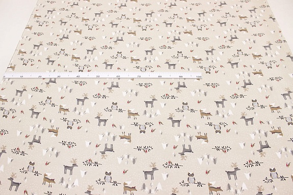 Теплый хлопок "Герда" цв.сливочно-оливковый, ш.1.45м, хлопок-100%, 150гр/м.кв