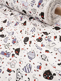 Фланель "Кошечки пэчворк", ш.0.9м, хлопок-100%, 180гр/м.кв