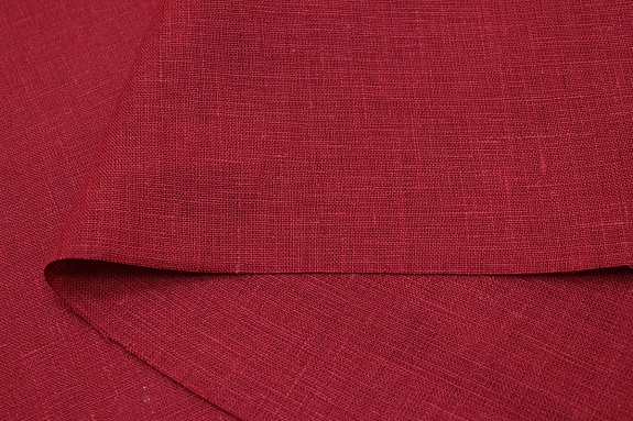 Лен костюмный цв.Темный красно-бордовый, ш.1.5м, лен-100%, 190гр/м.кв