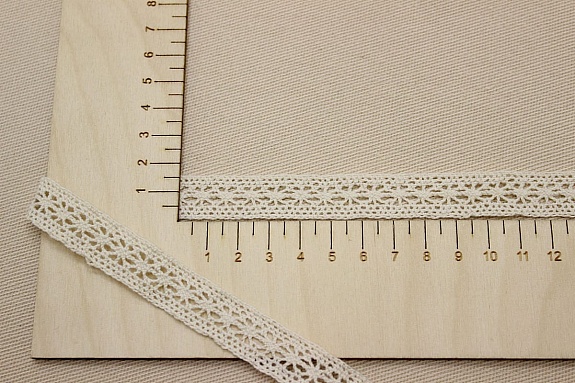 Кружево цв.суровый, ш.15мм, хлопок-100%, рис.099/3