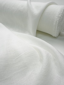 Лен с вискозой с эффектом мятости цв.Молочно-белый, ш.1.45м, лен-53%, вискоза-47%, 195гр/м.кв