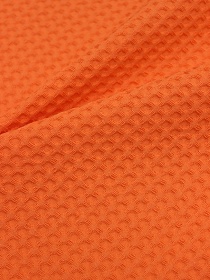 Вафельное премиум-полотно "Italy" цв.Оранжевый, ш.1.5м, хлопок-100%, 240гр/м.кв