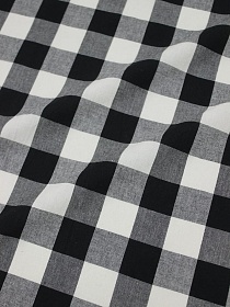 Вареный (стираный) хлопок "Клетка (3.0*3.0см)" цв.черный, ш.2.5м, хлопок-100%, 125гр/м.кв