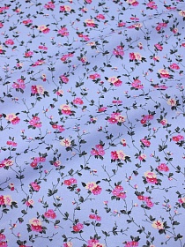 Ситец "Душистый вьюнок" цв.голубая сирень, ш.1.5м, хлопок-100%, 95гр/м.кв