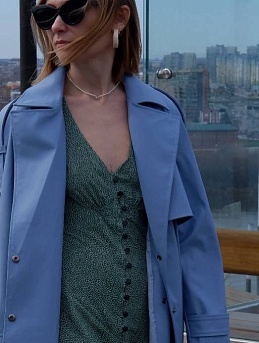 Платье из струящегося Штапеля в мелкий рисунок*