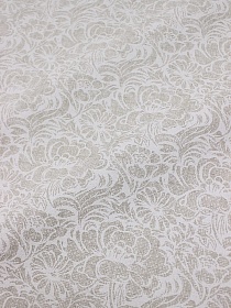 Полулен "Цветочный сад" цв.белый (на суровом), СОРТ2, ш.1.5м, лен-30%, хлопок-70%, 140гр/м.кв