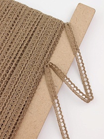 Кружево цв.песочно-коричневый, ш.0.8мм, хлопок-90%, п/э-10%, рис.092/9