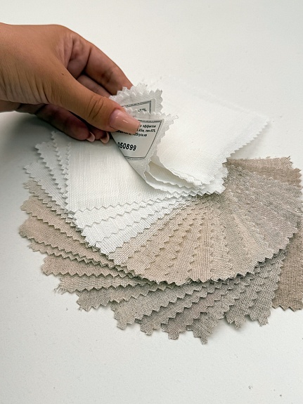 Комплект образцов "Полулен цв.белый, цв.суровый" №1