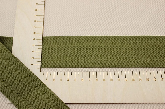 Лента техническая цв.зеленый хаки, ш.50мм, хлопок-100%