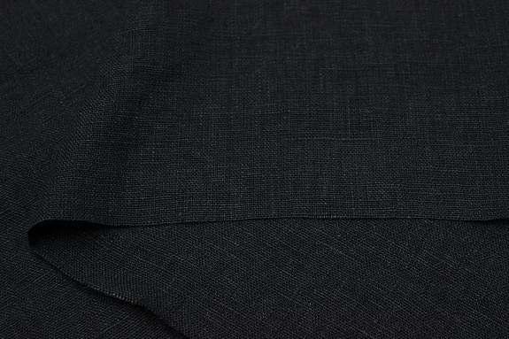 Лен костюмный с эффектом мятости цв.Черный графит, ш.1.45м, лен-100%, 250гр/м.кв