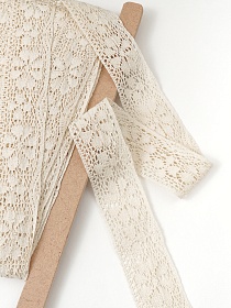 Кружево цв.светло-суровый, ш.45мм, хлопок-100%, рис.196/3