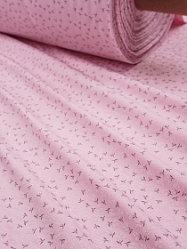 Трикотаж Кулир.гладь "Цветочные искорки" цв.розовый, ш.1.96м (0,98м*2), Компакт, хл-100%, 145гр/м.кв