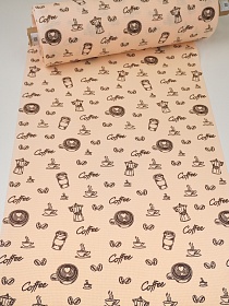 Вафельное полотно (холст) "Аромат утра", ш.0.5м, хлопок-100%, 160гр/м.кв