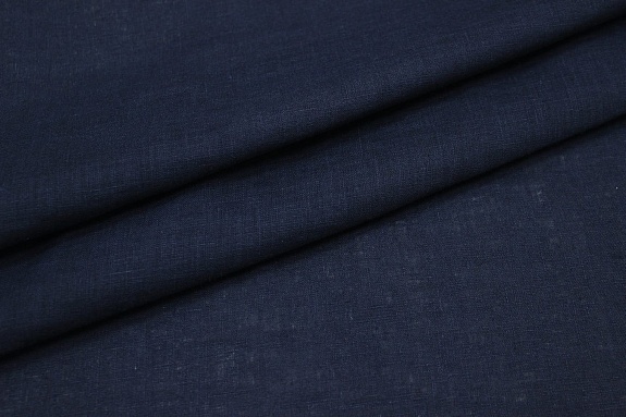 Лен сорочечный с эффектом мятости цв.Чернильный, СОРТ2, ш.1.45м, лен-100%, 125гр/м.кв