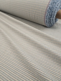 Вареный (стираный) хлопок "Клетка" цв.серо-голубой, ш.2.5м, хл-100%, 110гр/м.кв