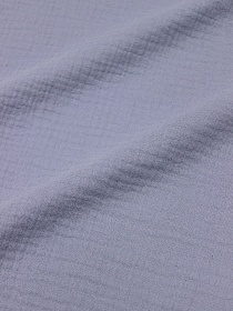 Муслин двухслойный с эффектом жатости цв.Серый с синим оттенком-2, ш.1.4м, хл-100%, 110гр/м.кв