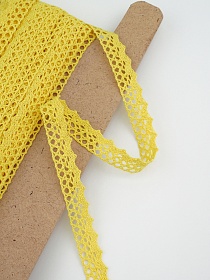 Кружево цв.желтый, ш.16мм, хлопок-90%, п/э-10%, рис.078/29