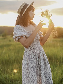 Платье из Муслина "Садовая романтика"