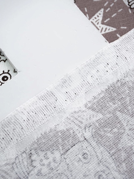 Бязь "Сириус-совы" цв.какао (комп), ш.1.5м, хлопок-100%, 138гр/м.кв