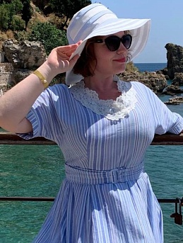 Платье в морском стиле из пестротканого Полульна