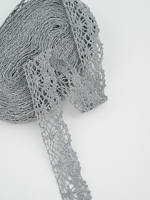 Кружево цв.серый, ш.25мм, хлопок-90%, п/э-10%, 10м