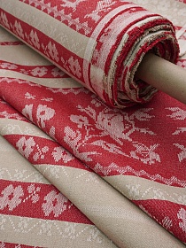 Полульняной жаккард "Белорусский" цв.красный, (для рушников и полотенец), ш.1.92м, лен-71%, хл-29%, раппорт 158см