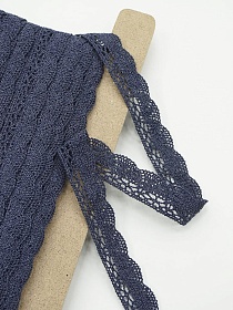 Кружево цв.темно-синий флер, ш.19мм, хлопок-90%, п/э-10%, рис.110/22