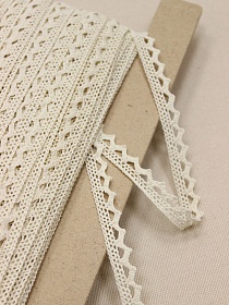 Кружево цв.суровый, ш.10мм, хлопок-100%, рис.075/3