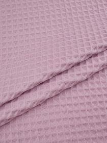 Вафельное премиум-полотно "Бохо" цв.сиренево-розовый флер, ш.1.5м, хлопок-100%, 230гр/м.кв