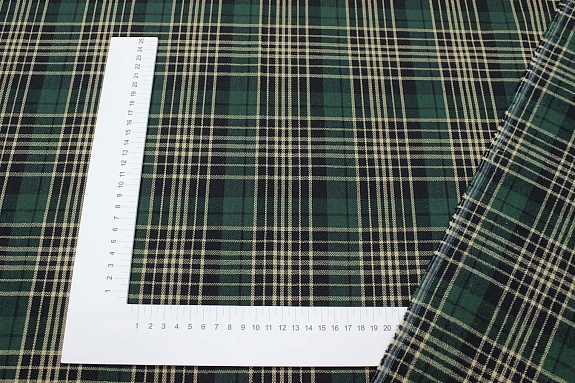 Фуле "Клетка" цв.т.кедр/бежевый, ш.1.45м, хлопок-100%, 180гр/м.кв