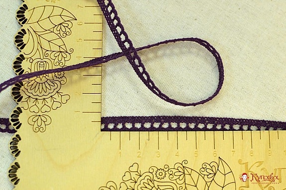 Кружево цв.черника, ш.08мм, хлопок-90%, п/э-10%