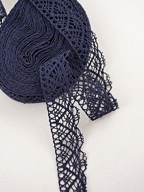 Кружево цв.т.сине-фиолетовый, ш.30мм, хлопок-90%, п/э-10%, 10м, рис.024/24