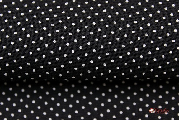 Мерный лоскут (ткань в отрезах) - Импорт. хлопок "Пшено-4 на черном", ш.1.48м, хл-100%, 105гр/м.кв