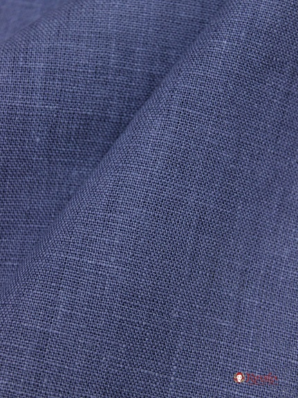 Лен костюмный с эффектом мятости цв.Голубика, ш.1.45м, лен-100%, 190гр/м.кв