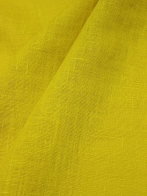 Лен костюмный с эффектом мятости цв.Темный желто-лимонный, ш.1.45м, лен-100%, 190гр/м.кв