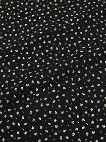 Муслин двухслойный с эф.фактурной стежки "Микро цветочки на черном", ш.1.35м, хл-100%,130гр/м.кв