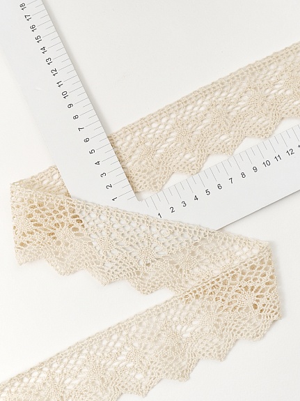 Кружево цв.суровый, ш.60мм, хлопок-100%, рис.198/3