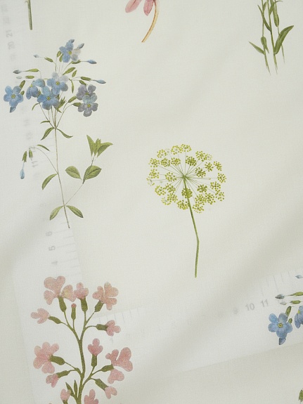 Батист "Полевое соло" цв.сливочный, ш.1.45м, хлопок-100%, 85гр/м.кв