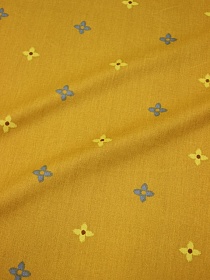 Сатин "Айнэ" цв.т.желто-горчичный, СОРТ2, ш.2.35м, хлопок-100%, 110гр/м.кв