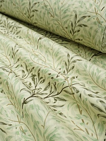 Батист "Ивушка" цв.оливково-бежевый, ш.1.45м, хлопок-100%, 90гр/м.кв