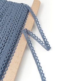 Кружево цв.св.винтажно-джинсовый, ш.10мм, хлопок-90%, п/э-10%, рис.075/21