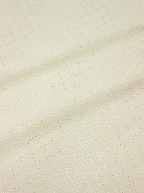 Шитье "Полосы-ромбы/цветы/веточки" цв.кремовый, ш.1.5м (выш.часть1.35м), батист, хл-100%, 80гр/м.кв