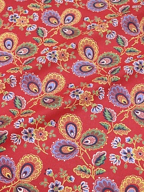 Мерный лоскут (ткань в отрезах) - Поплин "Павушка" цв.красный, СОРТ2, ш.1.5м, хлопок