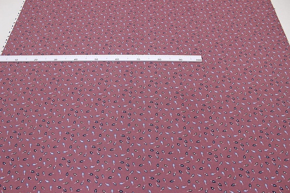 Теплый хлопок "Листочки на бруснично-лиловом", ш.1.46м, хлопок-100%, 160гр/м.кв