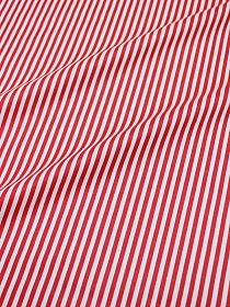 Сатин "Красная полоска на белом", ш.1.60м, хлопок-100%, 110гр/м.кв