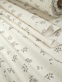 Микровельвет "Цветочное мгновение" цв.ванильно-кремовый, ш.1.5м, хл-100%, 135гр/м.кв