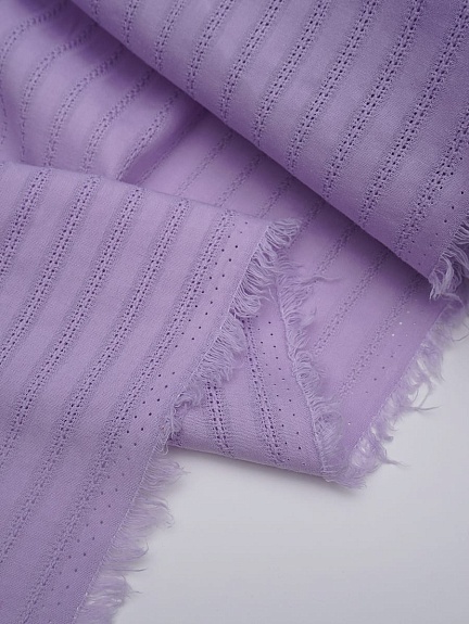 Фактурный хлопок "Мережка-полоска" цв.Лавандовый, ш.1.45м, батист, хлопок-100%, 100гр/м.кв