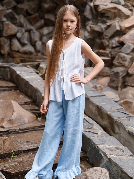 Детские брюки и блузка из костюмного льна