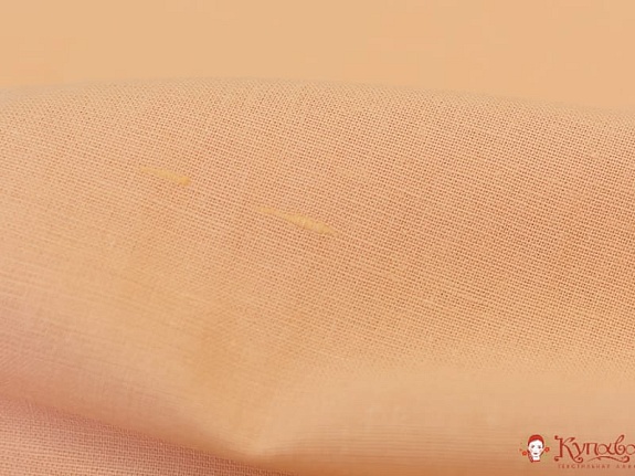 Полулен однотонный цв.Коричнево-персиковый, ш.1.5м, лен-30%, хлопок-70%,145гр/м.кв